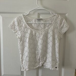 American Eagle Outfitters White Eyelet Blouse
